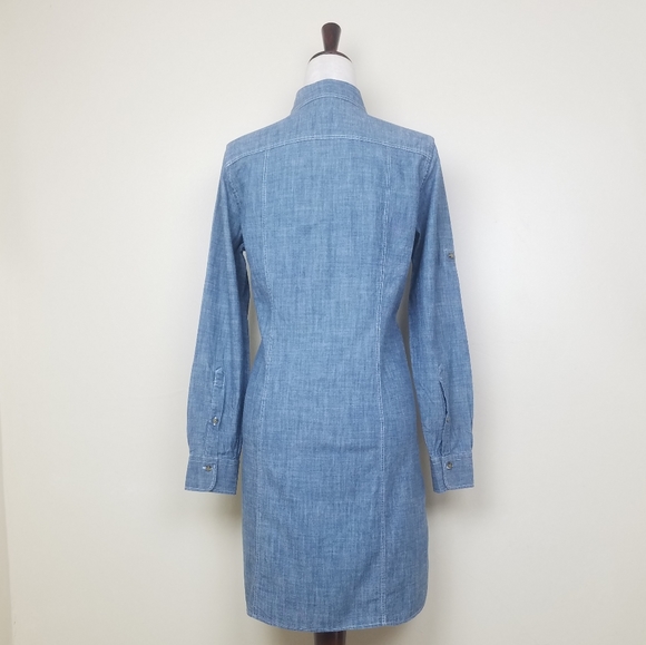 Brooks Brothers Chambray Shirt Dress Size 8 - Picture 3 of 8